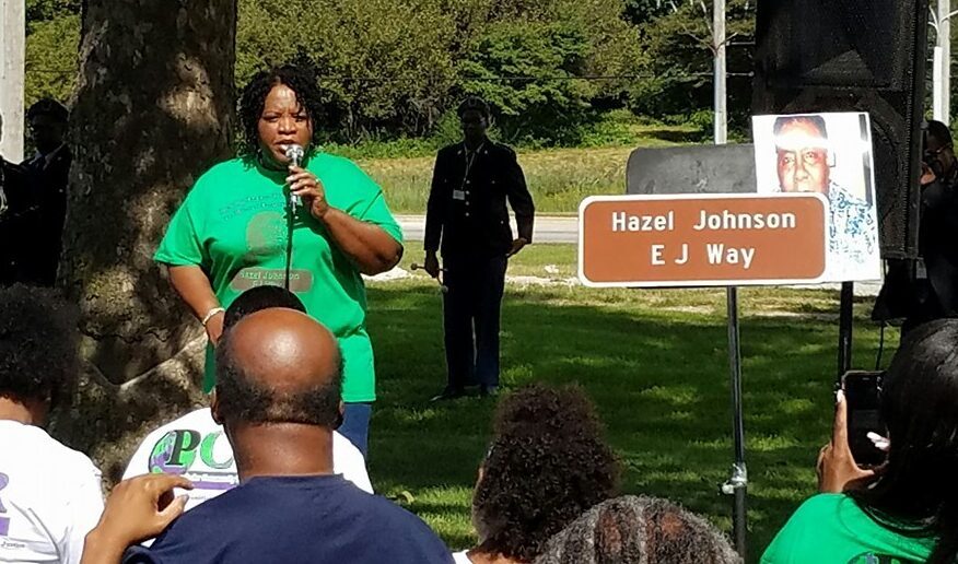 Cheryl Johnson at Hazel Johnson EJ Way dedication